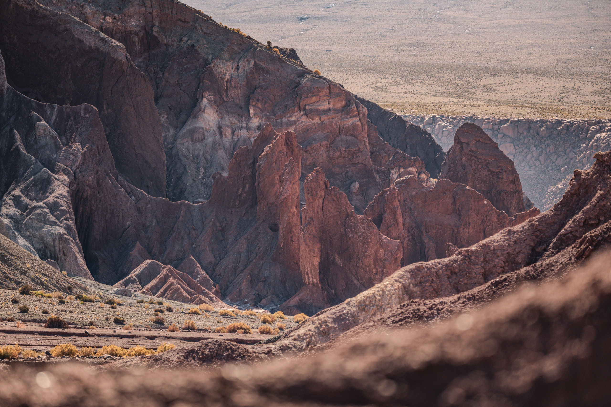 Layered canyon walls
